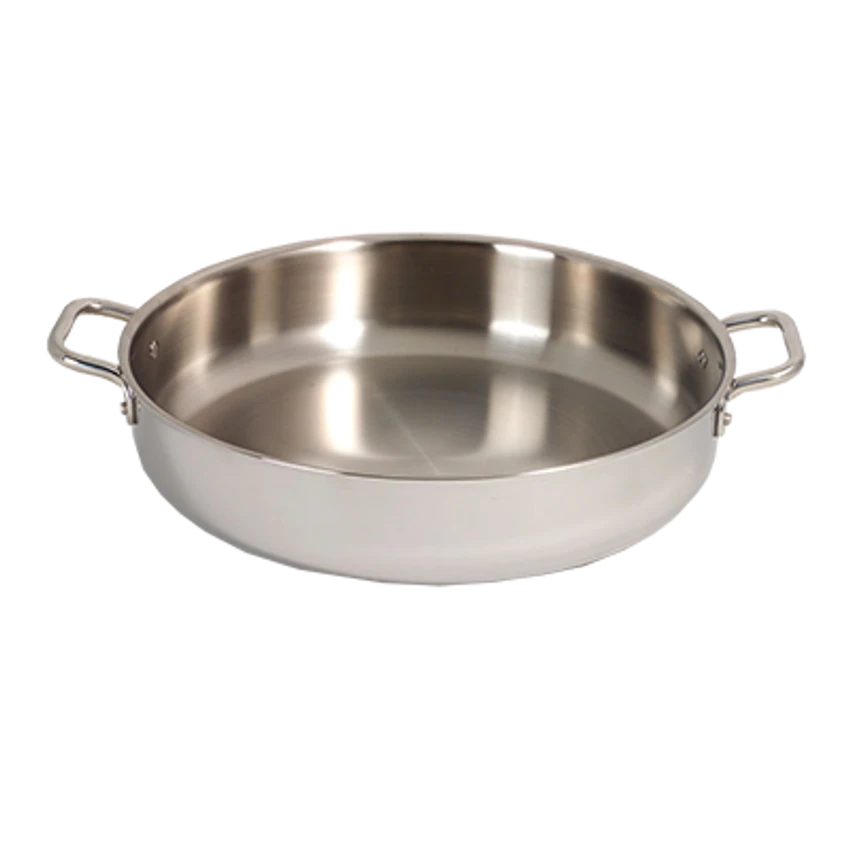 Spring USA 8460-60/40A 15-3/4" Stainless Steel / Aluminum Round Primo! Paella Pan 1 Spring USA 8460-60/40A 15-3/4" Stainless Steel / Aluminum Round Primo! Paella Pan