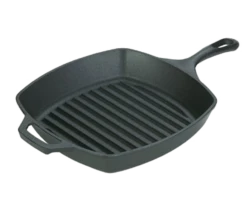 Lodge L8SGP3 10.5" Dia. X 2.62" H Square With Helper Handle Cast Iron Grill Pan (3 Each Per Case)