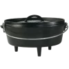 Lodge L10CO3 4 Qt. Black Cast Iron Round Camp Dutch Oven With Cover