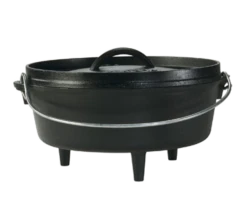 Lodge L10CO3 4 Qt. Black Cast Iron Round Camp Dutch Oven With Cover
