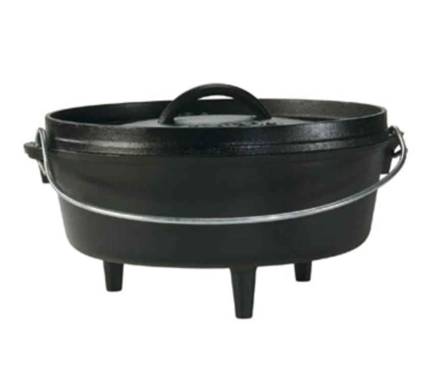 Lodge L10CO3 4 Qt. Black Cast Iron Round Camp Dutch Oven With Cover 1 Lodge L10CO3 4 Qt. Black Cast Iron Round Camp Dutch Oven With Cover