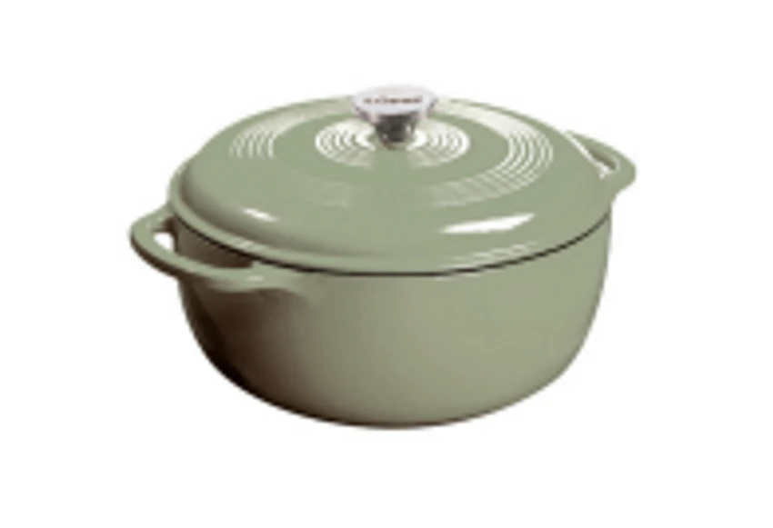 Lodge EC6D50 6 Qt. Round Desert Sage Porcelain Enameled Cast Iron Dutch Oven 1 Lodge EC6D50 6 Qt. Round Desert Sage Porcelain Enameled Cast Iron Dutch Oven