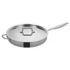Winco TGET-7 14" 7 Qt. Stainless Steel And Aluminum Tri-Gen Induction-Ready Saute Pan