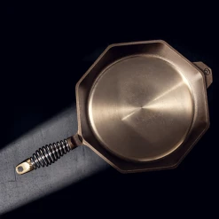 Lodge S14-10001 14" Octagonal Cast Iron With Stainless Steel Spring Handle Finex® Skillet